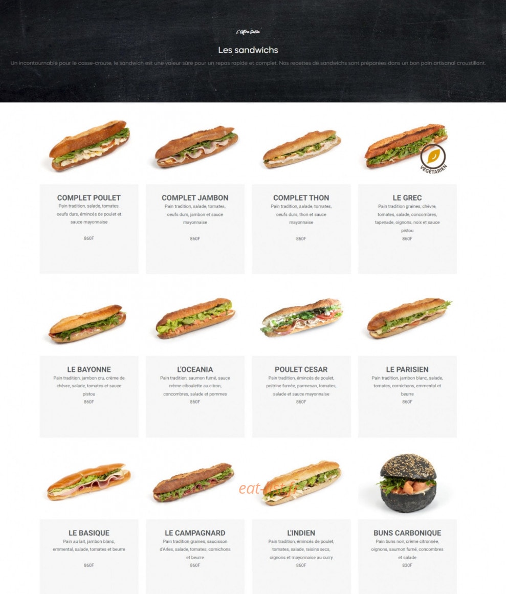 L'Atelier Gourmand — carte page 7
