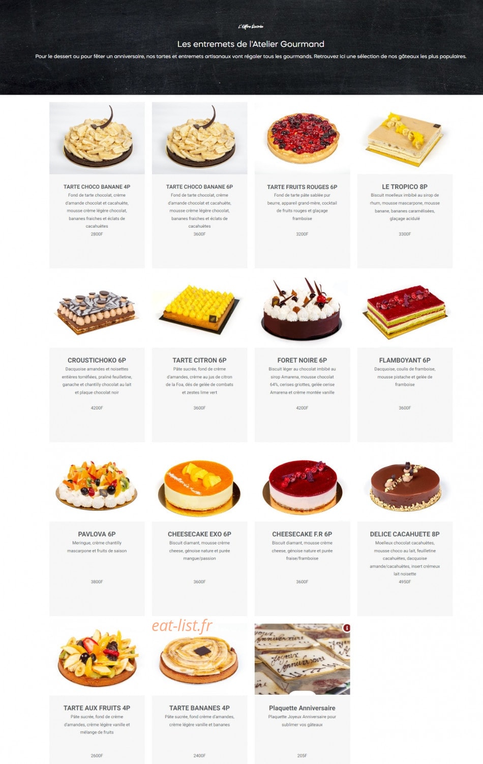 L'Atelier Gourmand — carte page 6