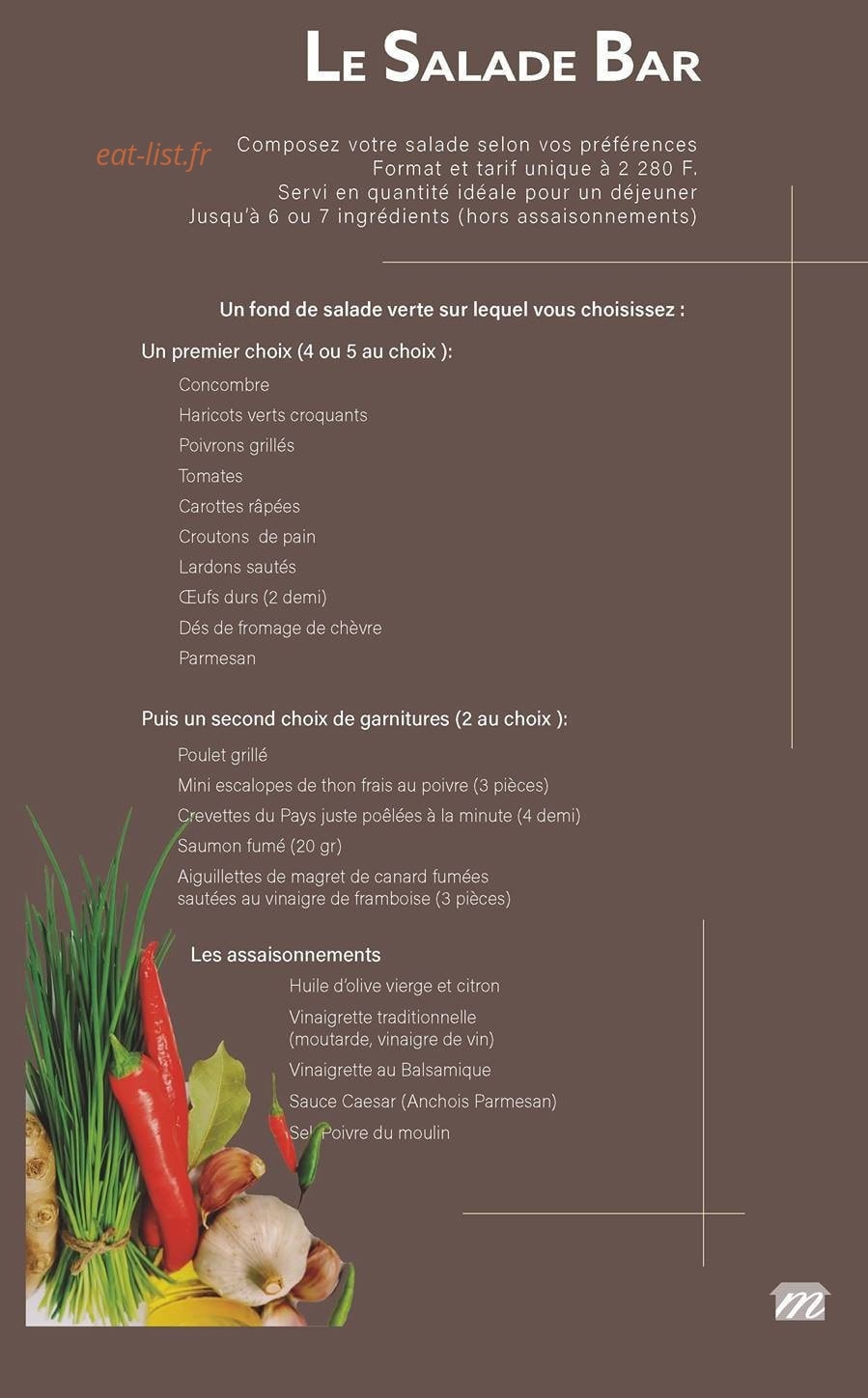 La Chaumiere — carte page 2