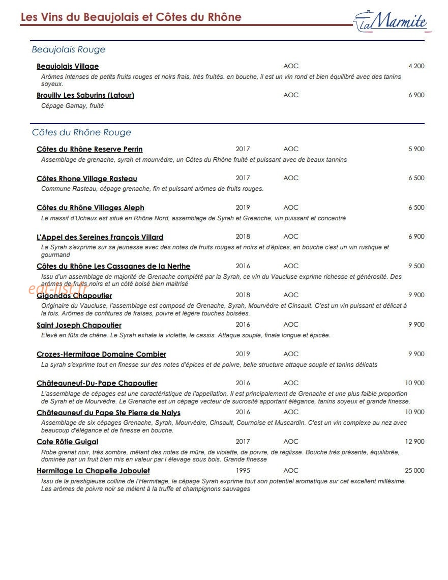 La Marmite et tire bouchon — carte page 8