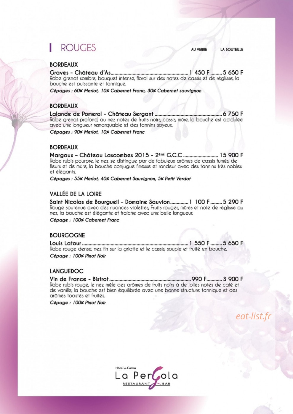 La pergola — carte page 9