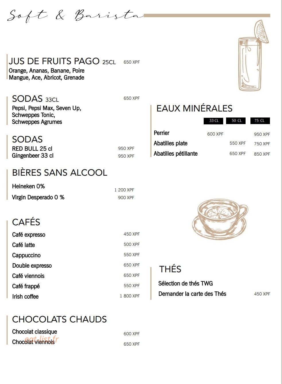 La Pirogue — carte page 14
