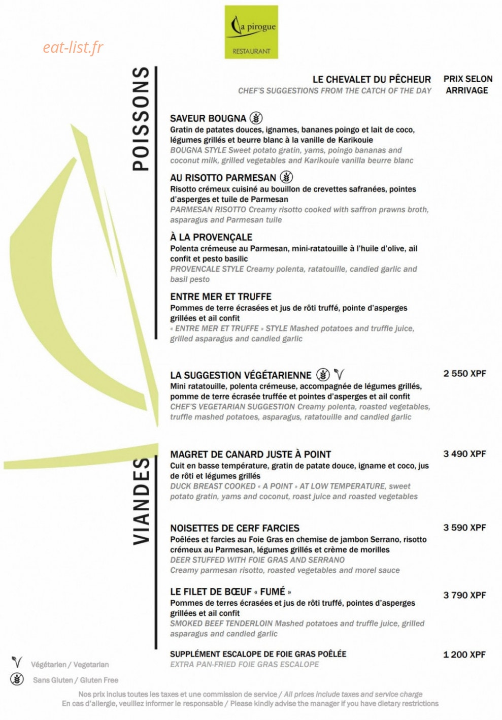 La Pirogue — carte page 3