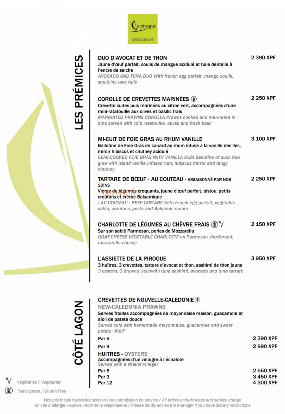 La Pirogue — carte page 2