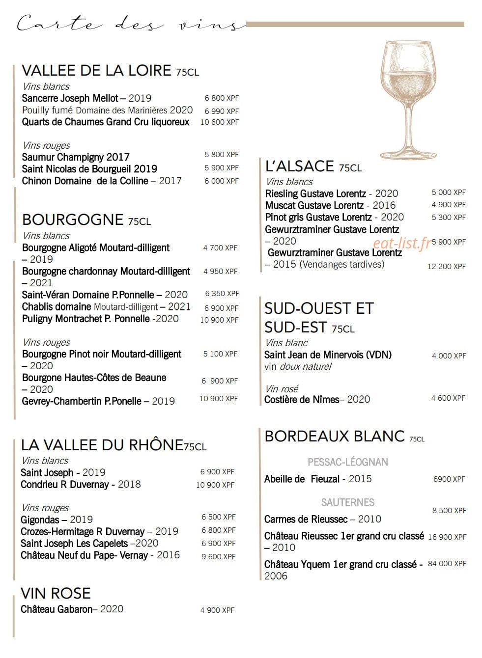 La Pirogue — carte page 17