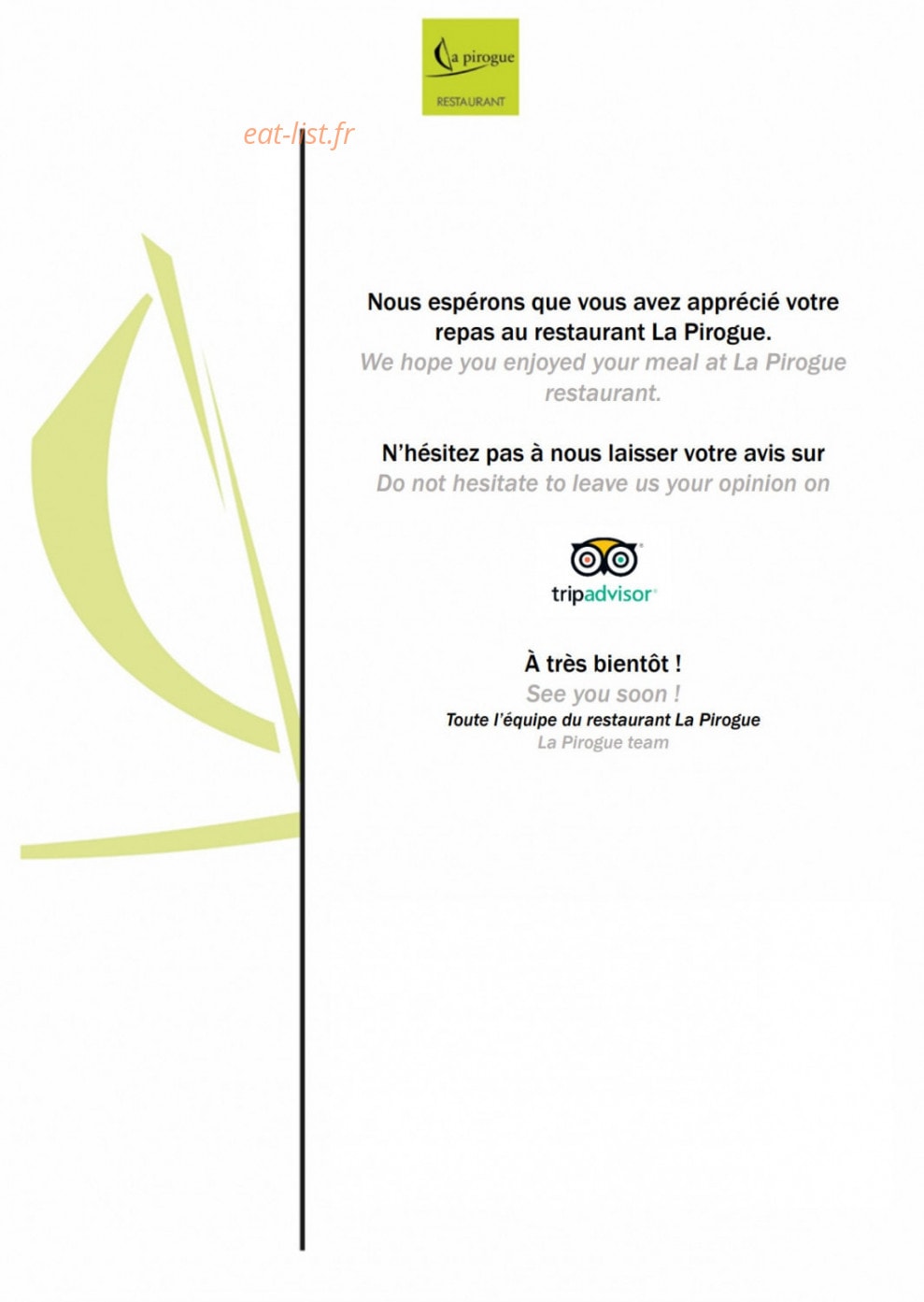 La Pirogue — carte page 7