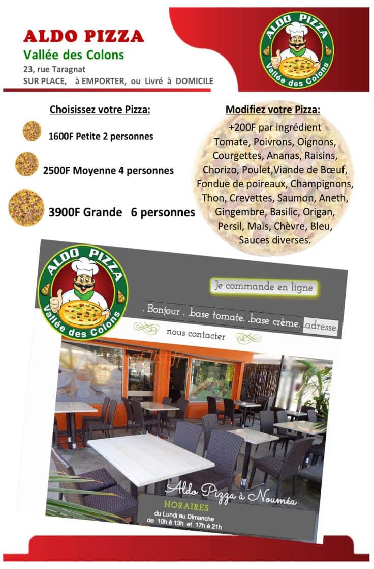 La Tartine & Aldo Pizza — carte page 2