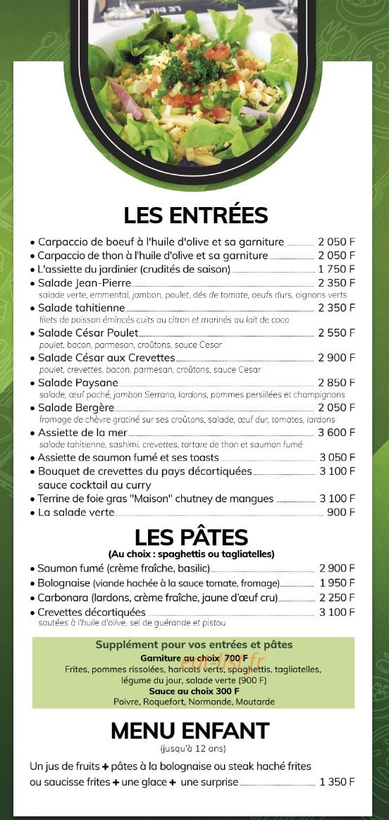 Le Bilboquet Plage — carte page 2