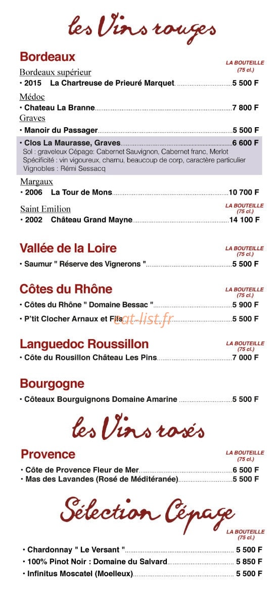 Le Bilboquet Plage — carte page 8