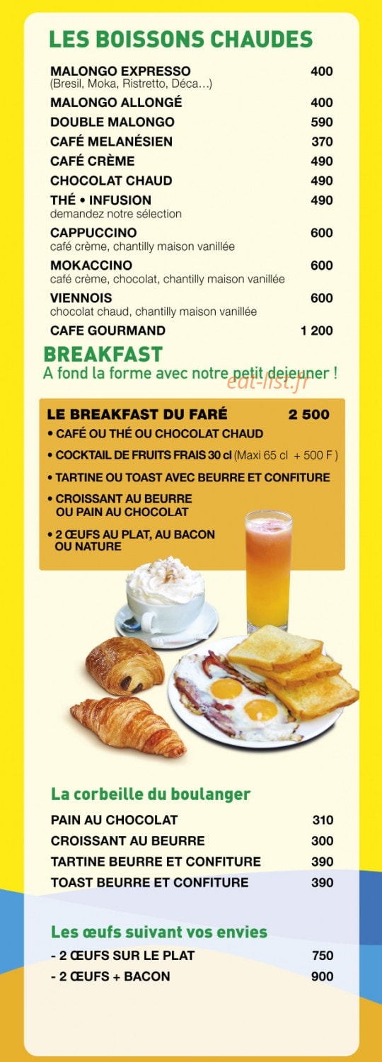 Le Faré du Palm Beach — carte page 6