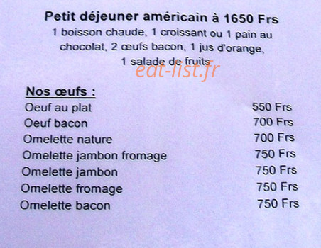 Le Pandanus — carte page 2