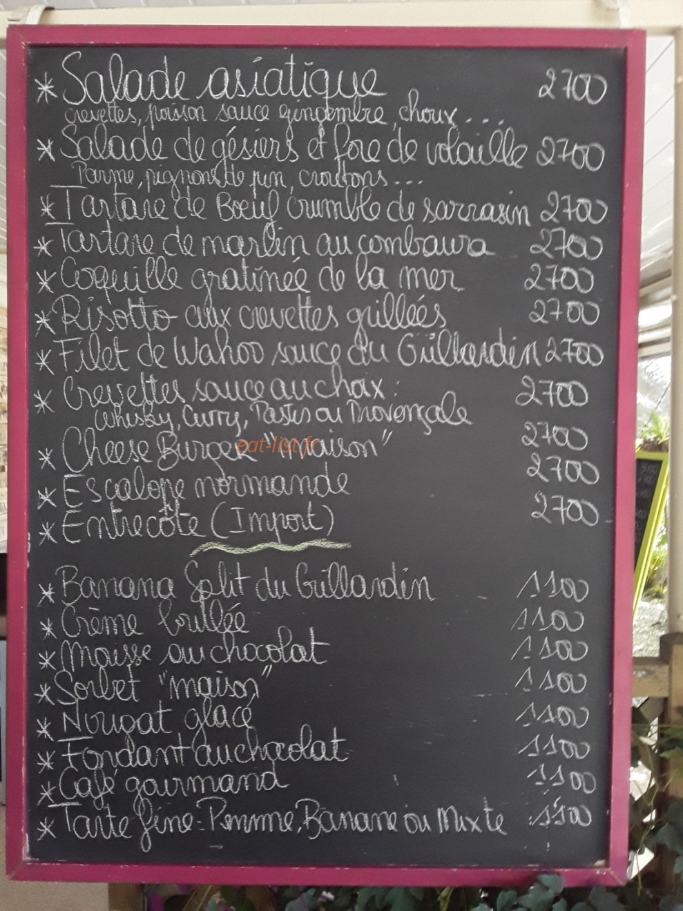 Le Petit Grillardin — carte page 1