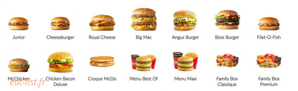 Mc Donald's — carte page 1