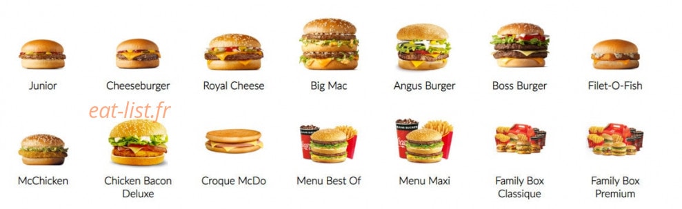 Mc Donald's — carte page 1