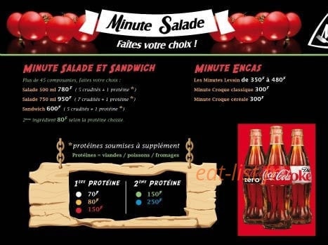 Minute Salade — carte page 1