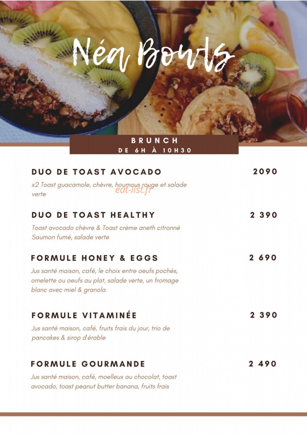 Néa Bowls — carte page 2