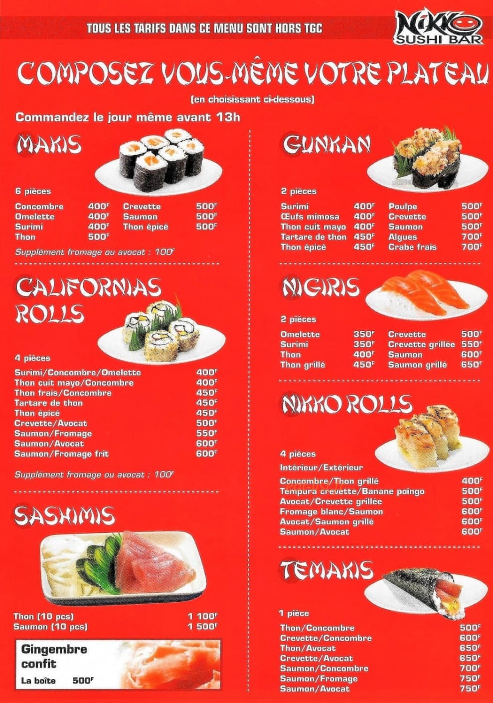 Nikko Sushi Bar à Noumea - menu et photos