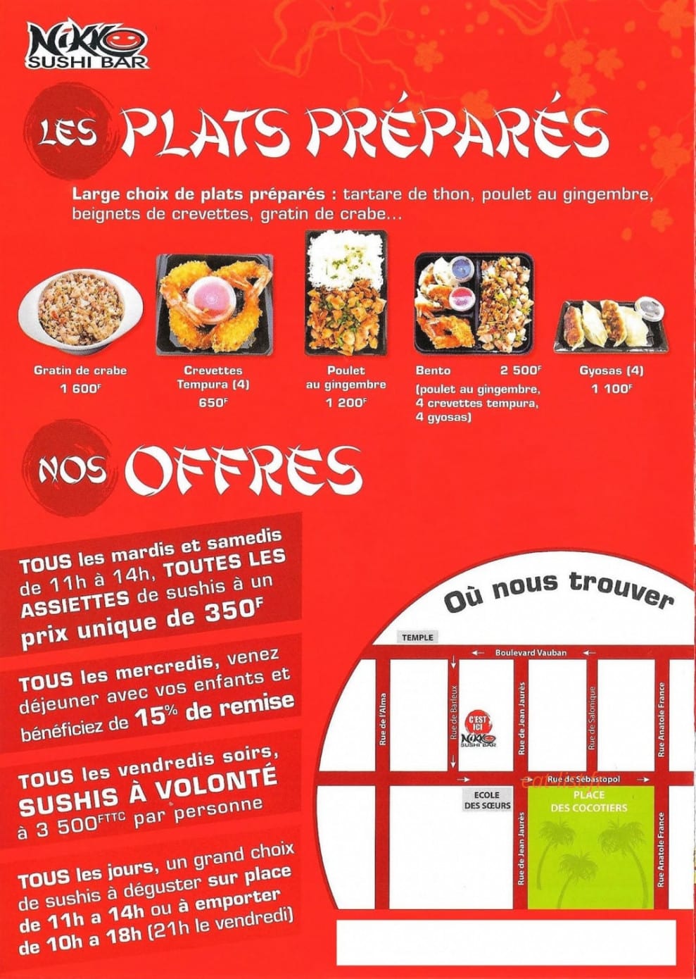 Nikko Sushi Bar — carte page 3