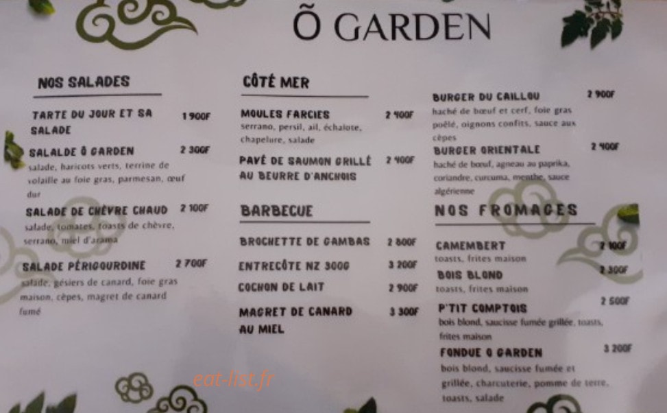Õ Garden — carte page 2