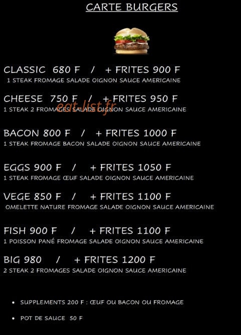 O Pti Snack de Nouville — carte page 1