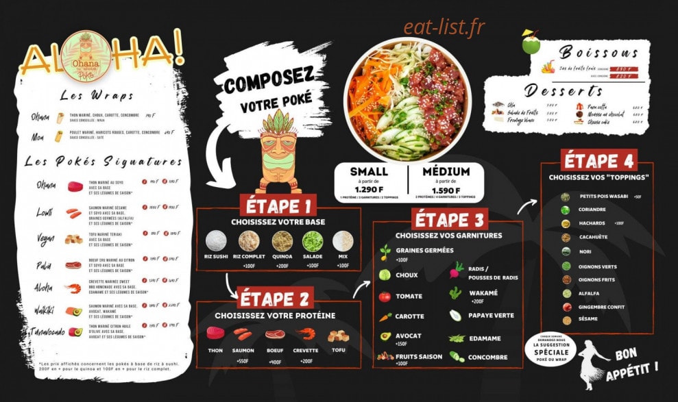 Ohana poke — carte page 1