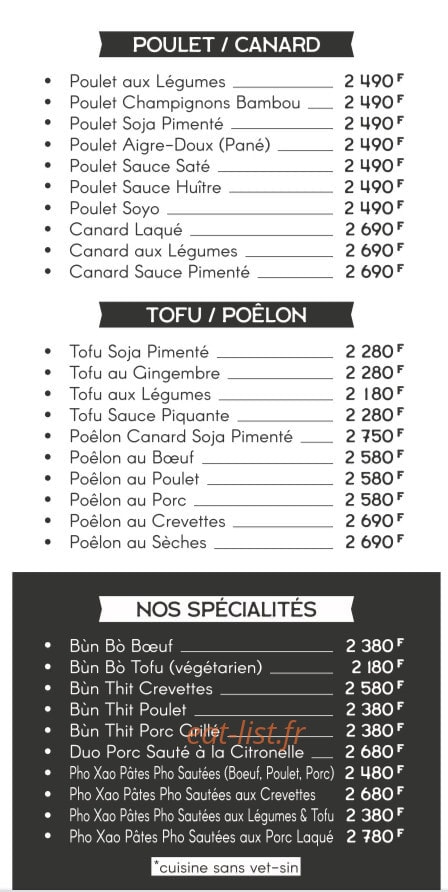 Open's Rice — carte page 5