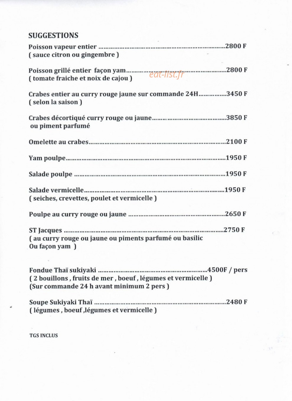 Open's Rice — carte page 7