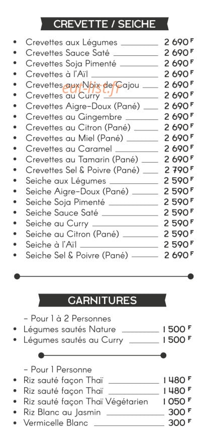 Open's Rice — carte page 6