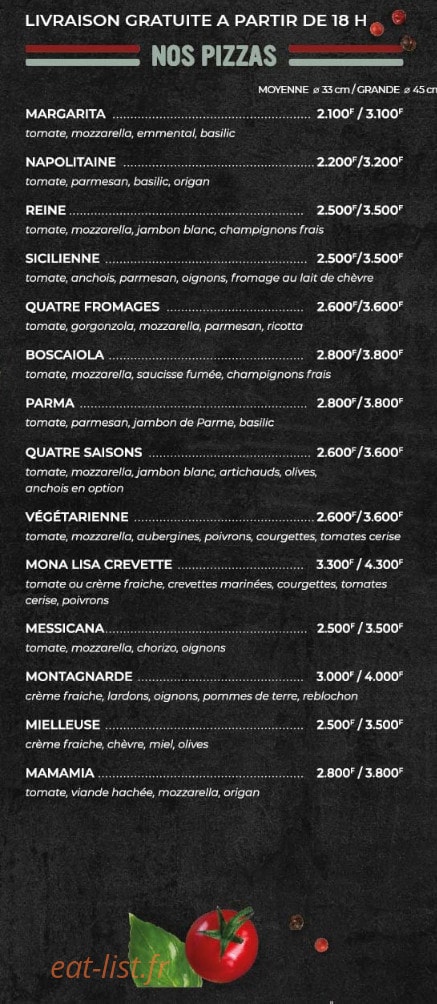 Pizza M — carte page 2