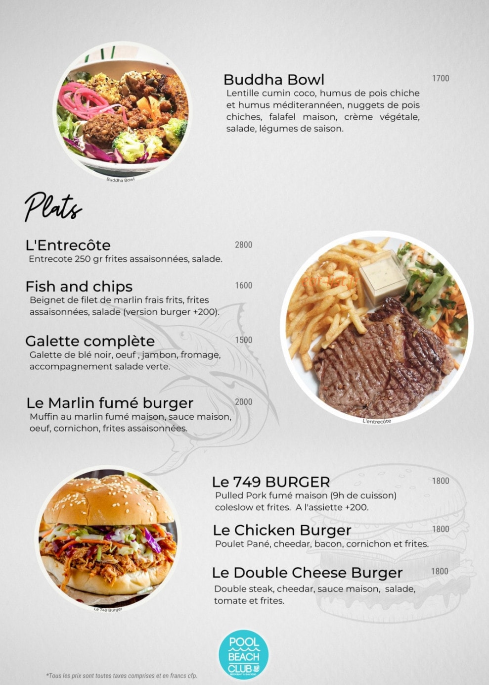 Pool Beach Club — carte page 2