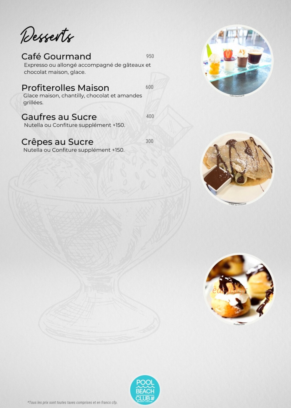 Pool Beach Club — carte page 3
