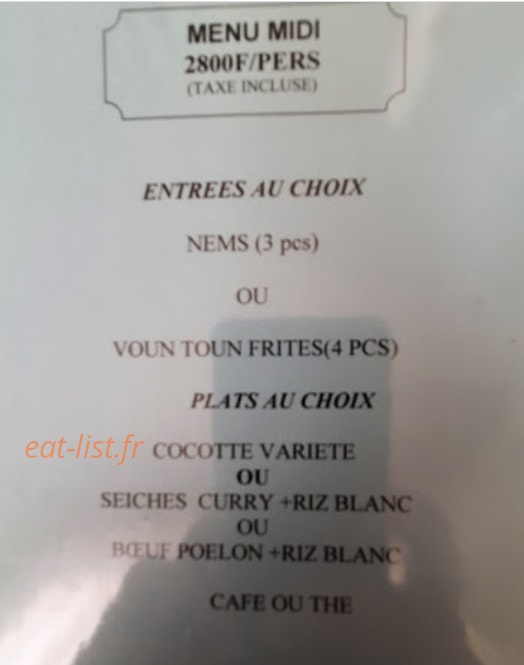Restaurant Fortuna — carte page 1