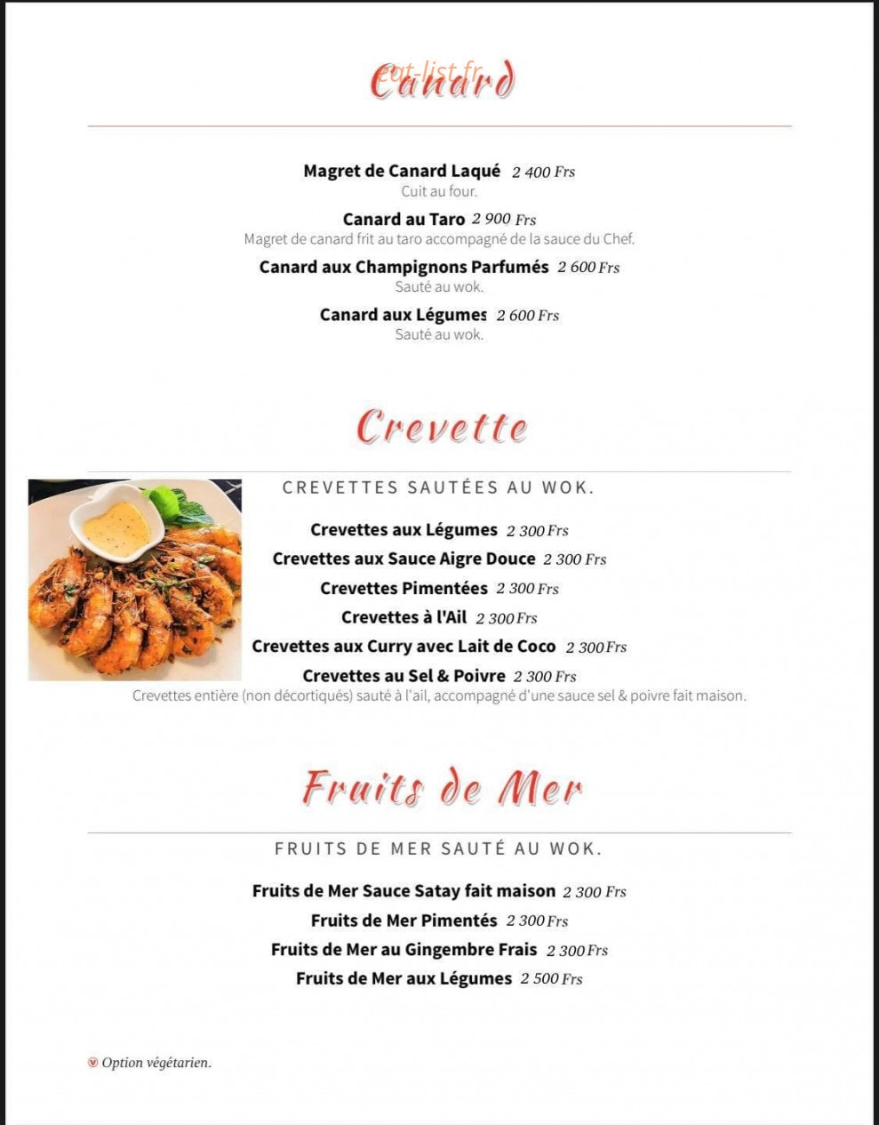 Restaurant Viet Long — carte page 7