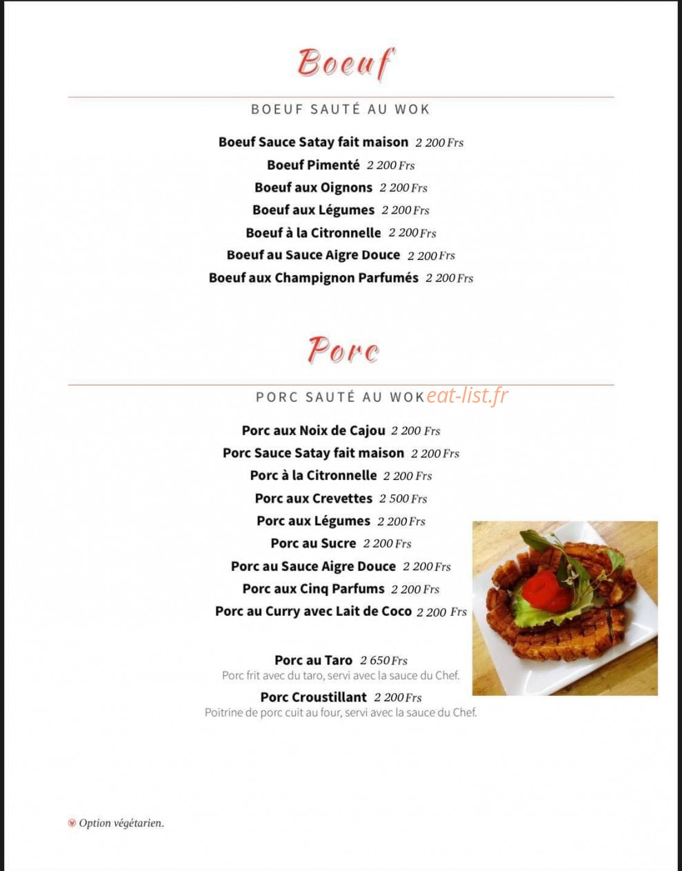 Restaurant Viet Long — carte page 6