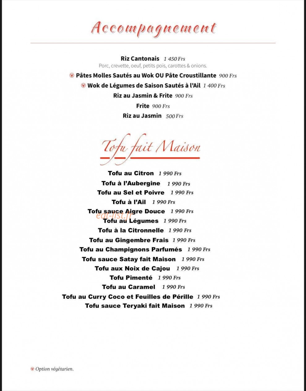 Restaurant Viet Long — carte page 5