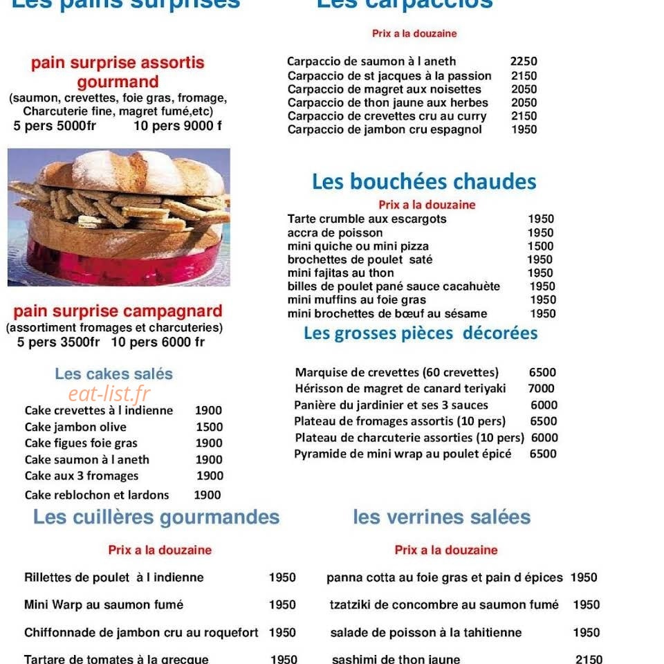 Snack elisa — carte page 1