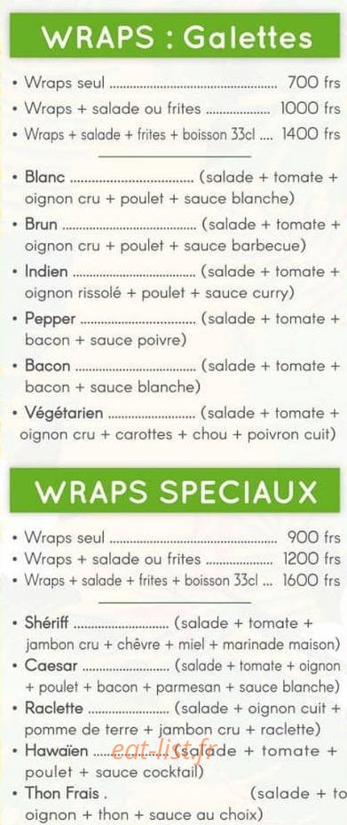 Snack l'Eden — carte page 4