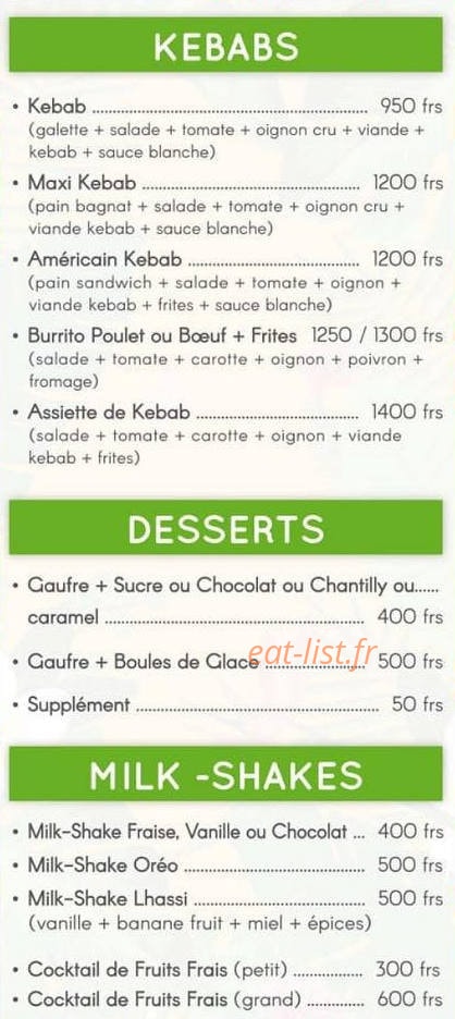Snack l'Eden — carte page 6