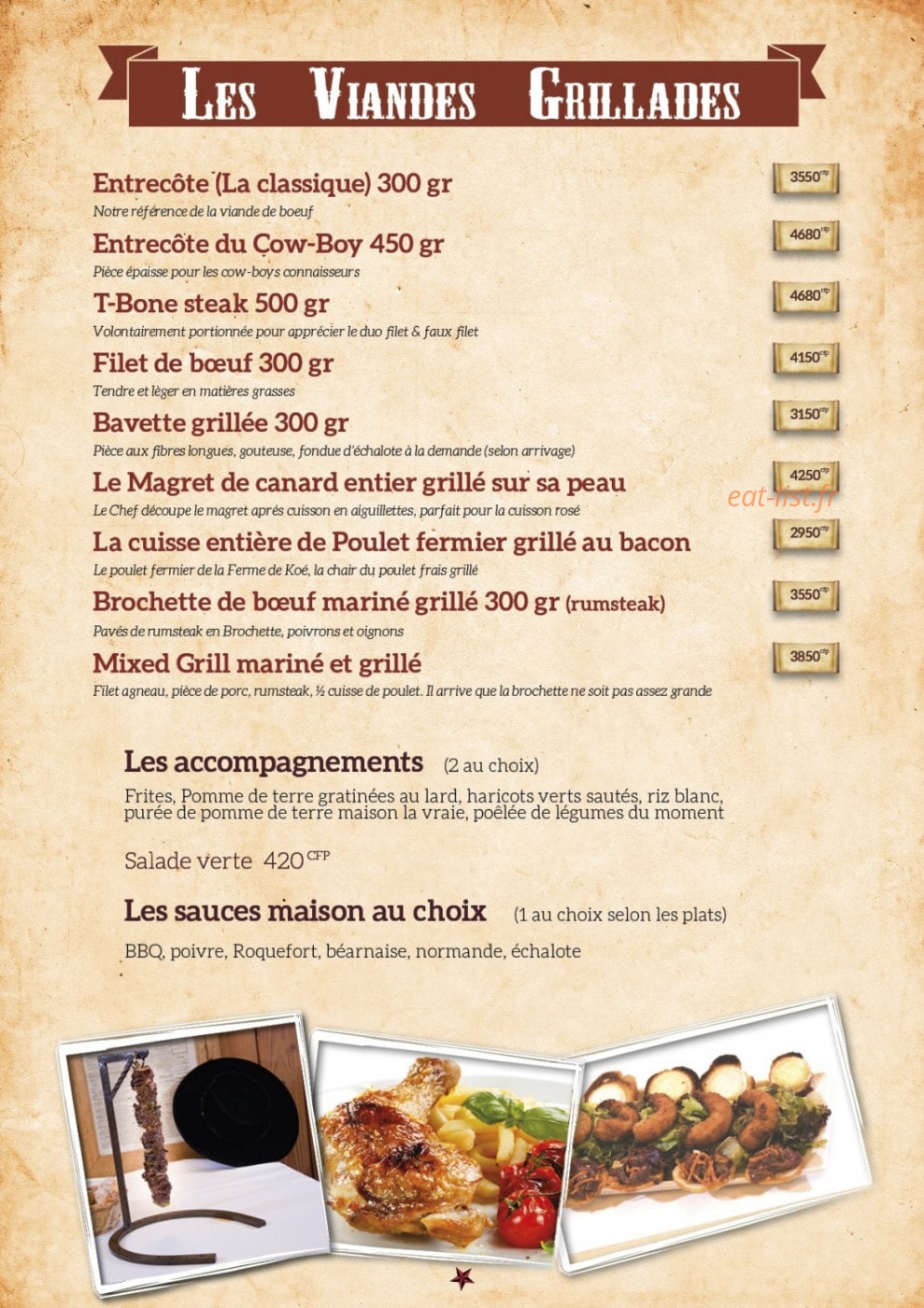 Texas Grill — carte page 3