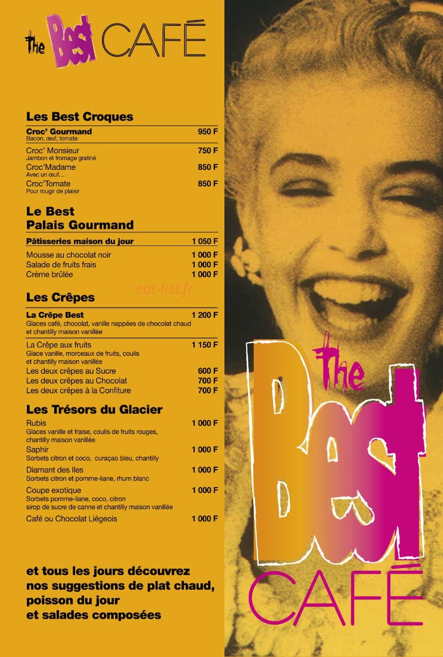 The Best Café — carte page 1