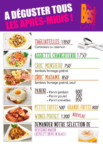 The Best Café — carte page 3