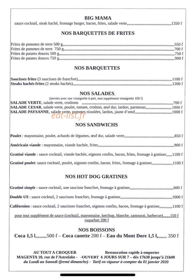 Tout A Croquer — carte page 2