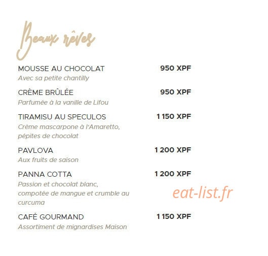 West Food & Bar — carte page 4