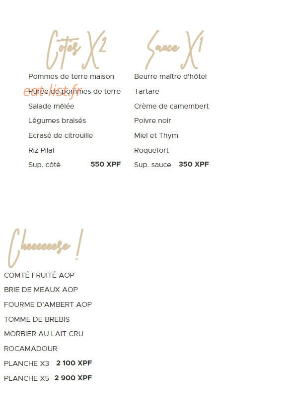 West Food & Bar — carte page 3