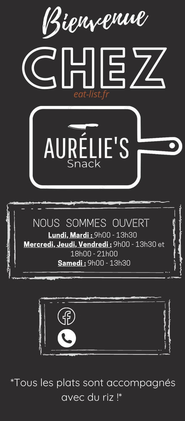 Aurélie's Snack — carte page 1