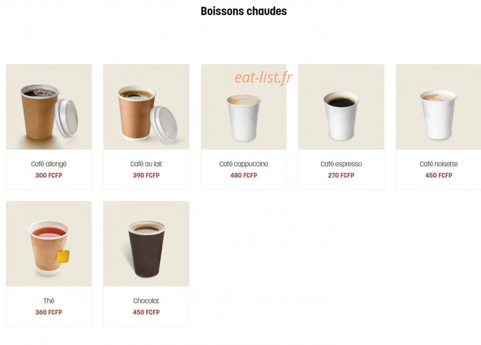 Brioche Dorée — carte page 8