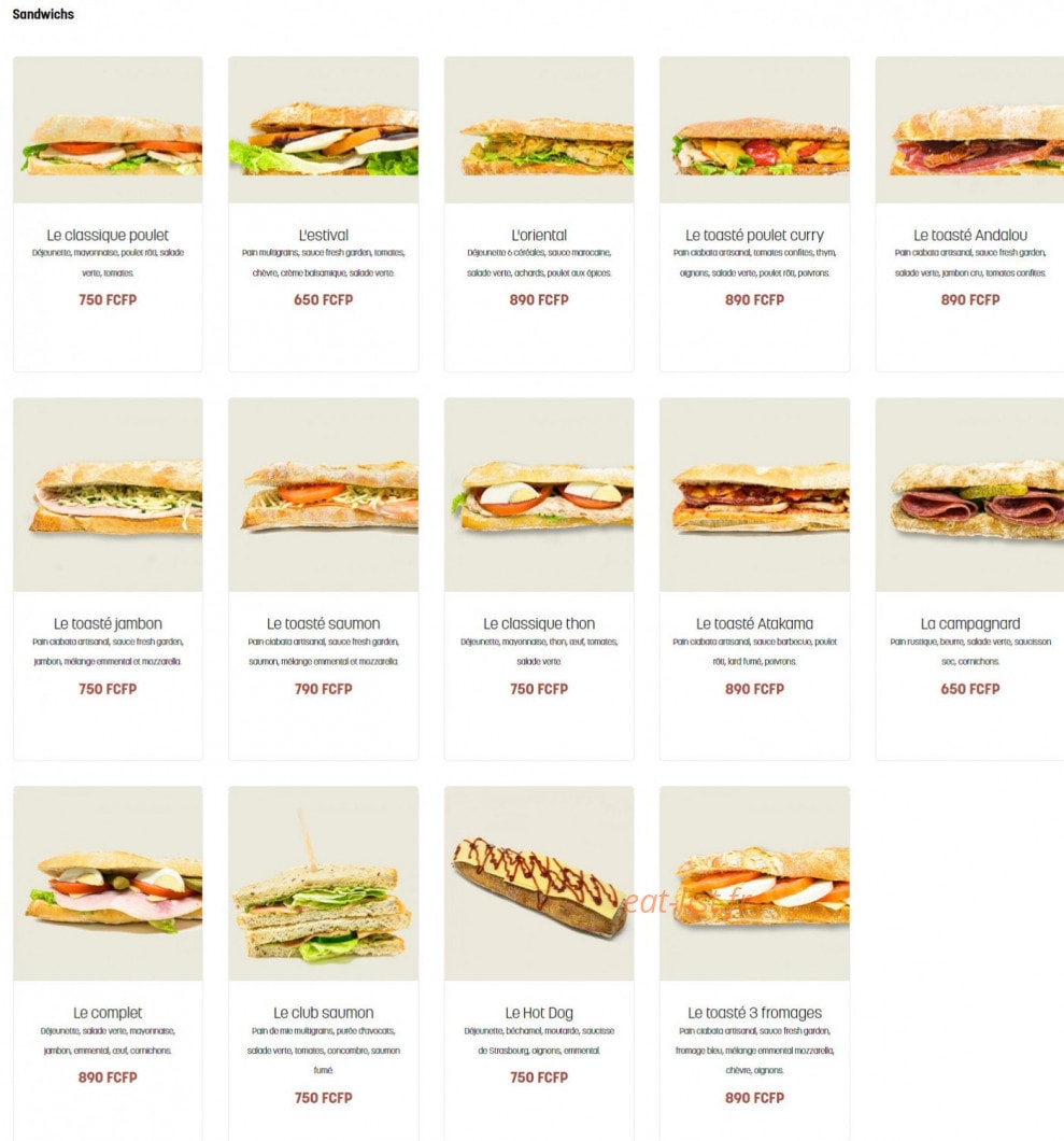 Brioche Dorée — carte page 1
