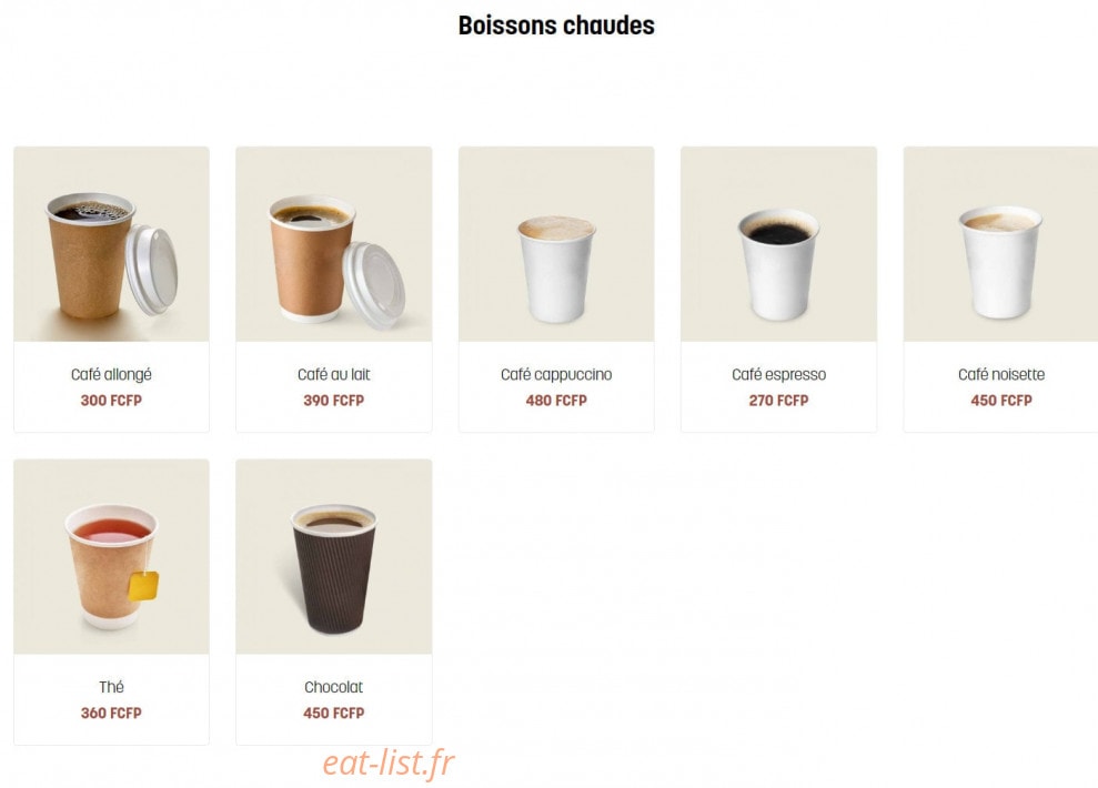 Brioche Dorée — carte page 8