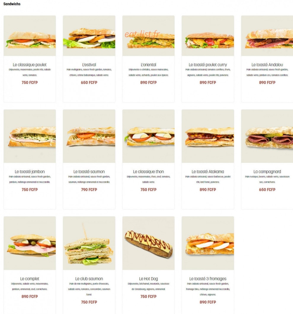 Brioche Dorée — carte page 1
