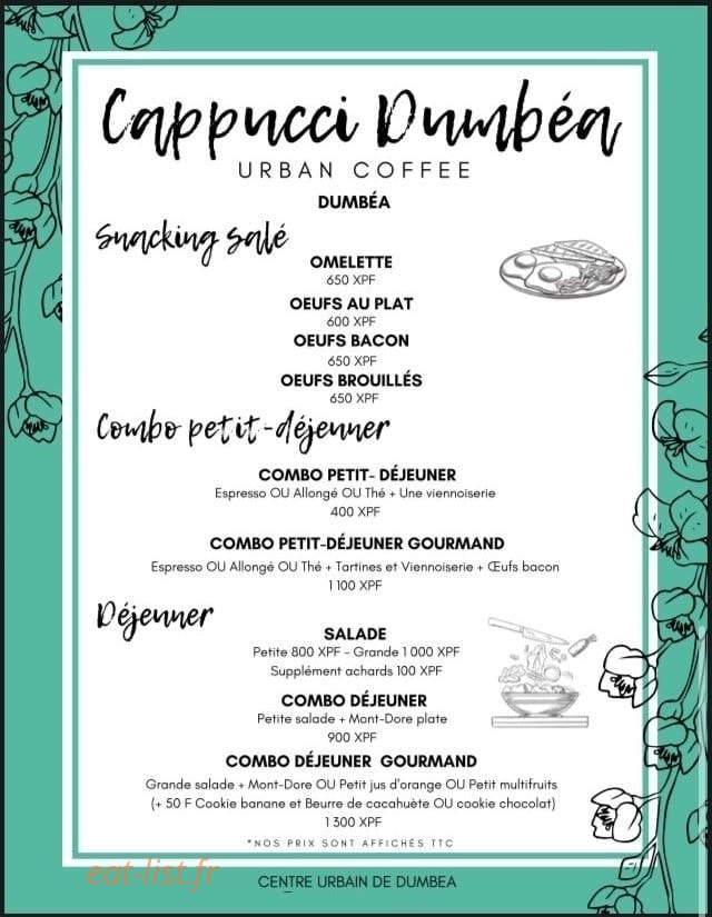Cappucci Dumbéa — carte page 2